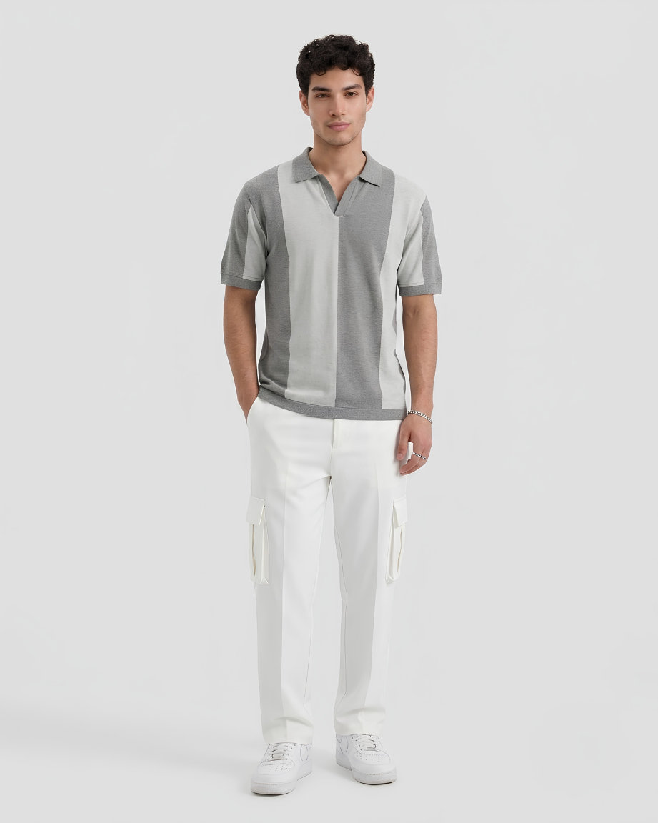 Vertical Panel Polo Shirt
