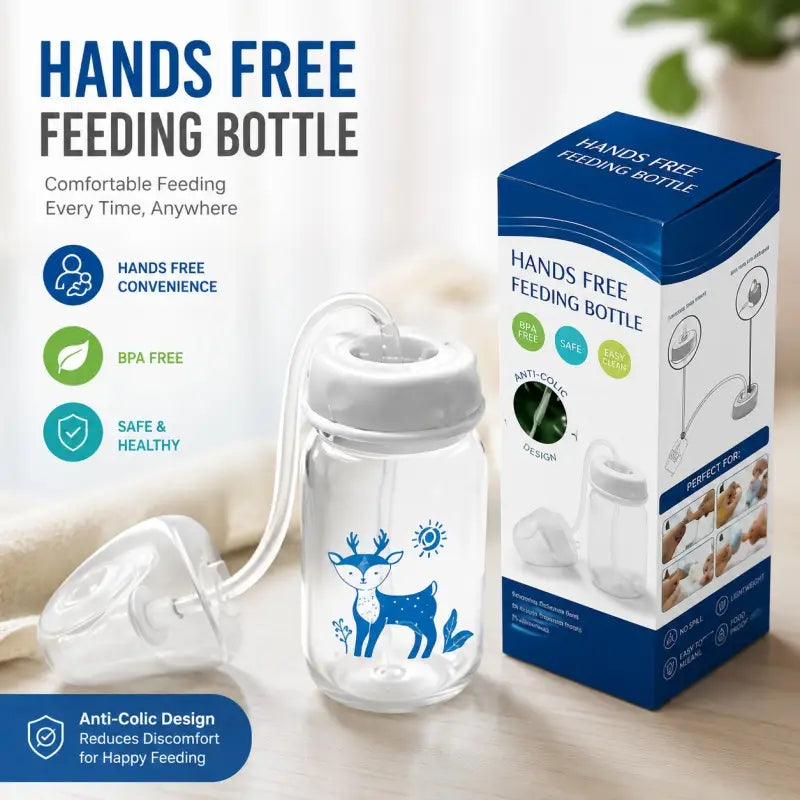 Hands-Free Baby Feeding Bottle 240ml β BPA-Free Anti-Colic Feeder