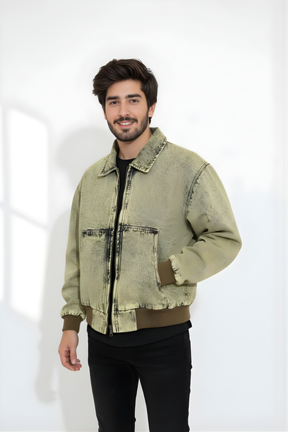 Washed WindBreaker Denim Jacket