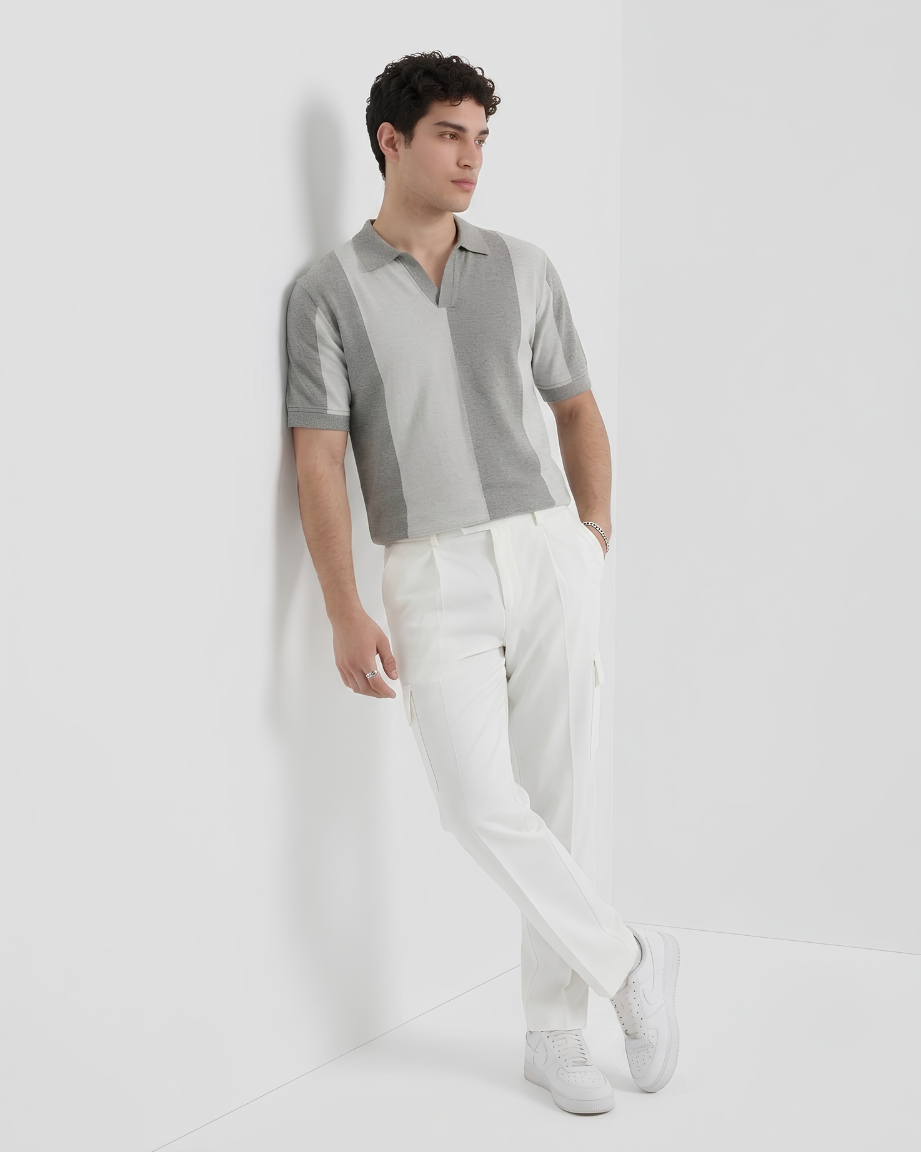 Vertical Panel Polo Shirt