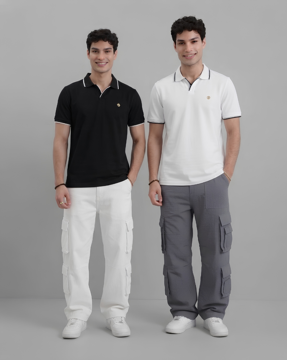Premium V Collar Polo Shirt Pack of 2