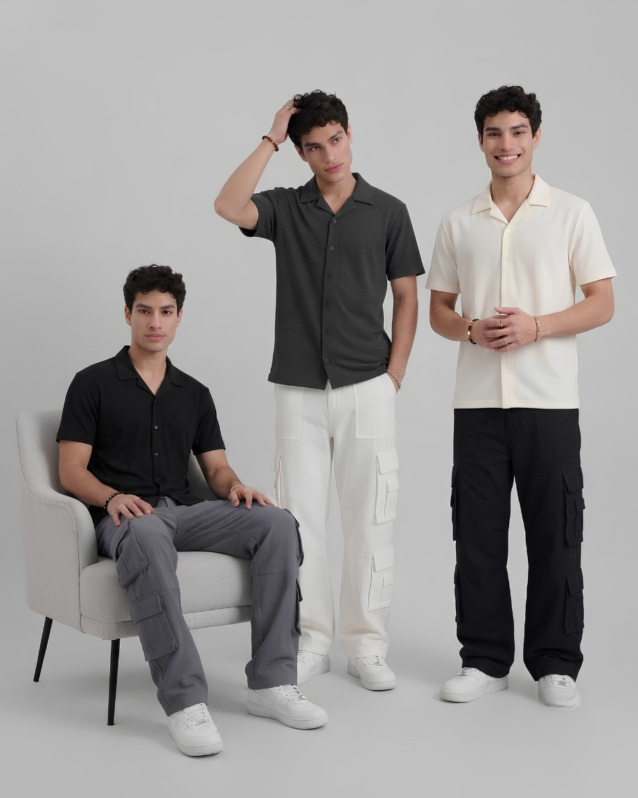 Premium Cuban Collar Shirt Pack of 3