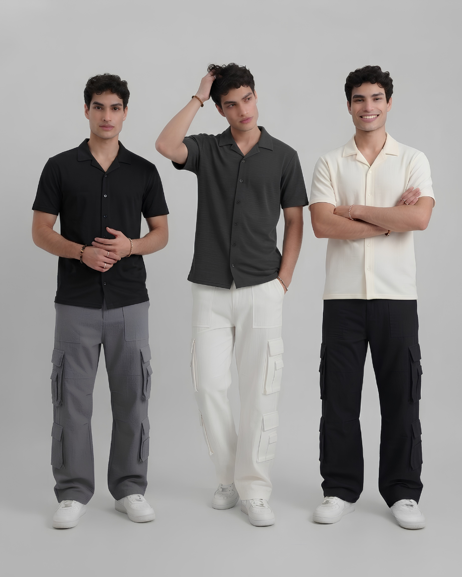 Premium Cuban Collar Shirt Pack of 3