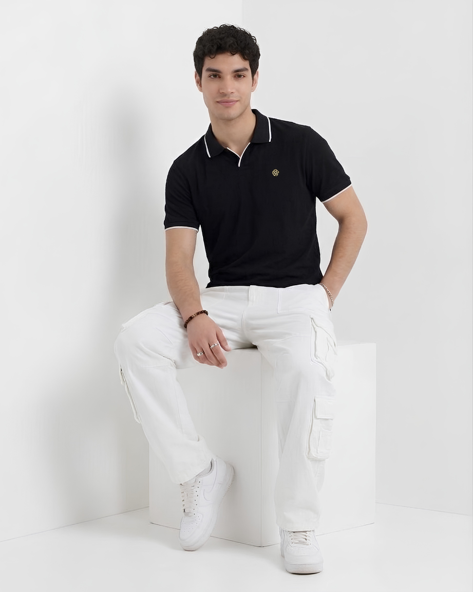 Classic Black Tipped Polo