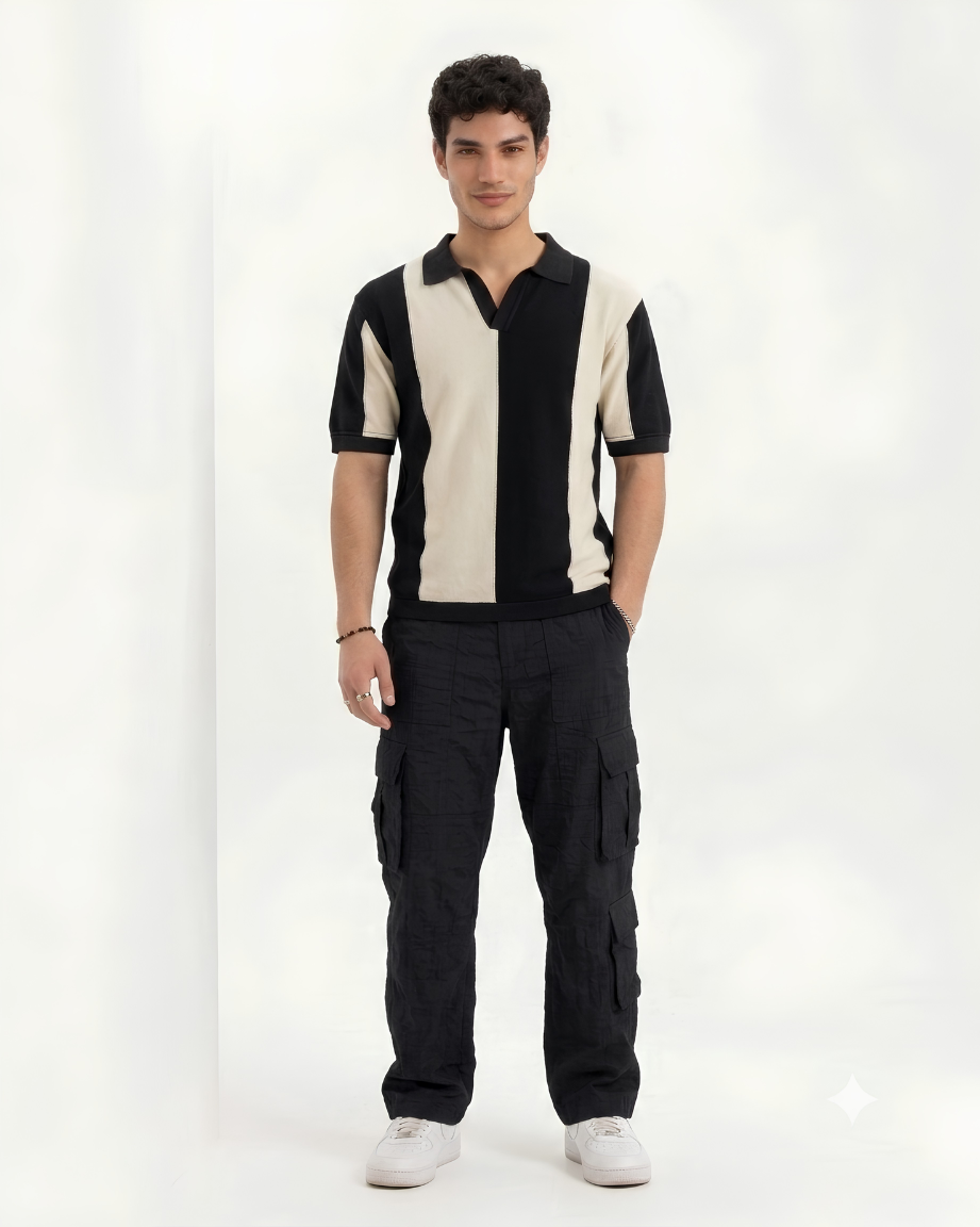Monochrome Vertical Panel Polo